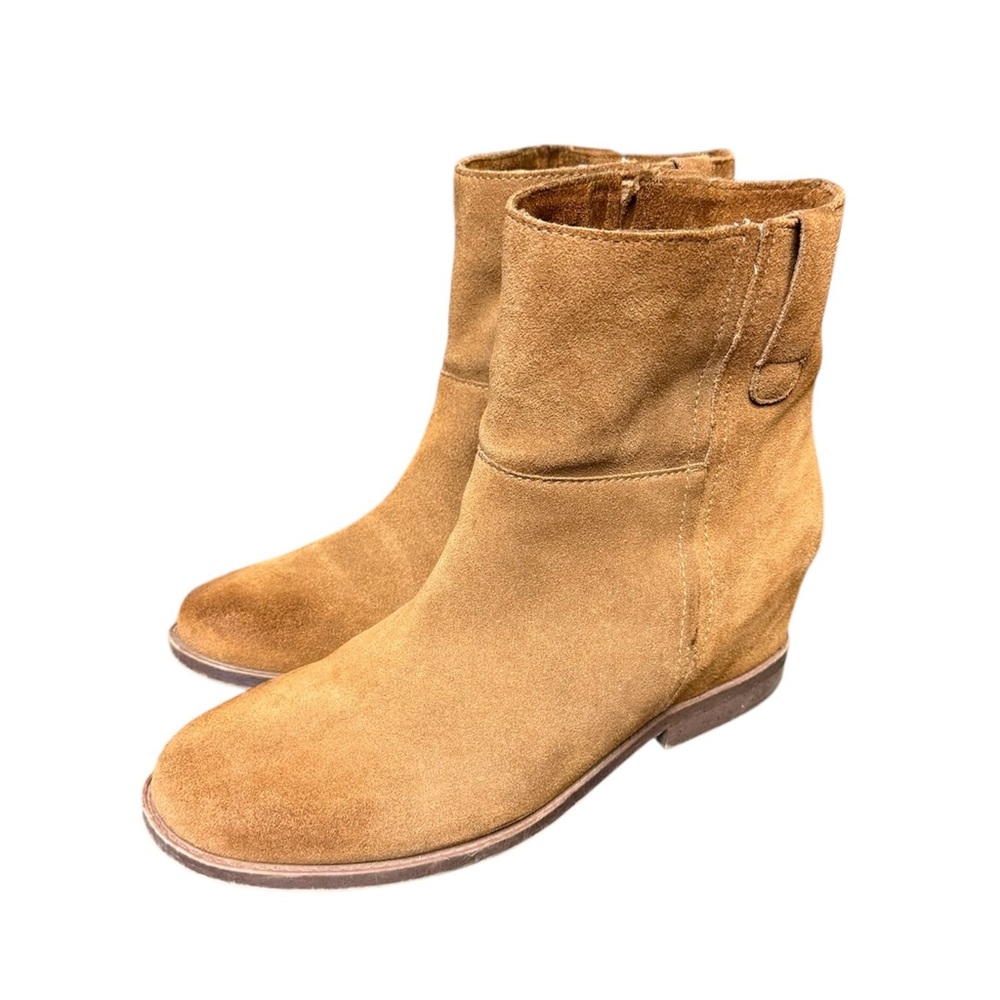Kenneth Cole Reaction Camel Suede Booties Boots Cognac Women’s Size 10 M